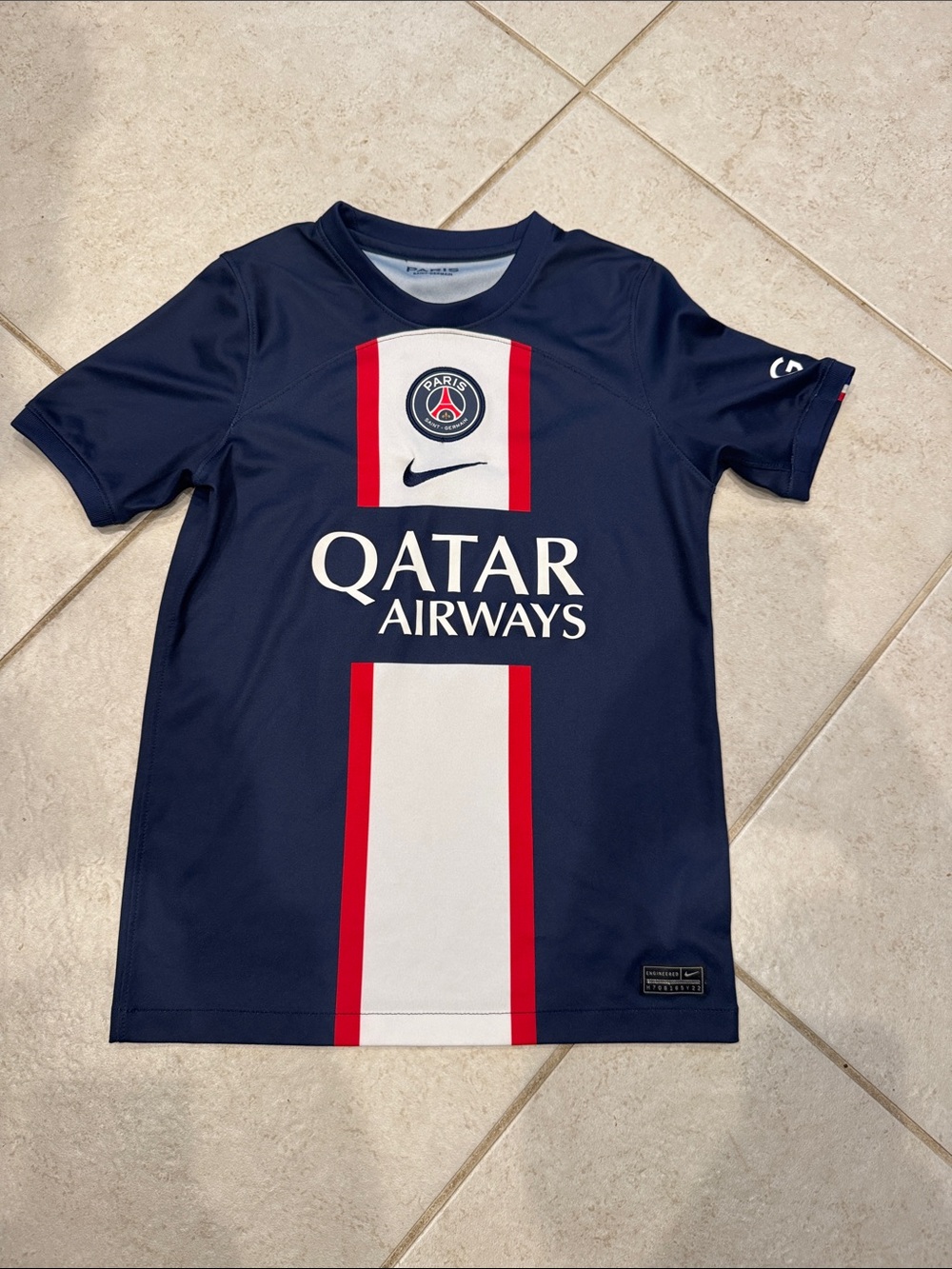 Nike PSG Kids' Navy Qatar Airways Soccer Messi Jersey